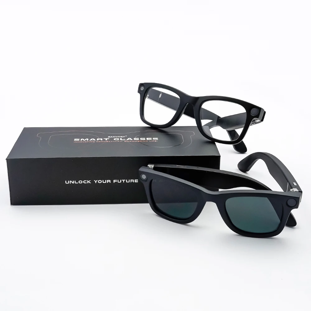 

GS3 SmartGlasses with 8MP 4K Dual Lenses Photo Voice Record WiFi Transfer ChatGPT 32GB Memory Smart Glasses