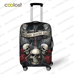 Punk Rock Gitaar Rose Schedel Koffer Cover Reizen Accessoires Elastische Beschermende Bagage Covers Anti-Dust Case Cover 18-32 Inch