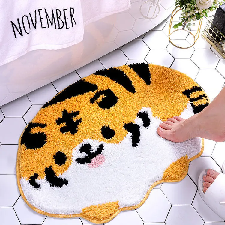 

Tiger Rug Cat Rug Anime Rug Bathroom Absorbent Non-slip Mat Door Mat Entrance Children's Room Carpet Protective Floor Mat