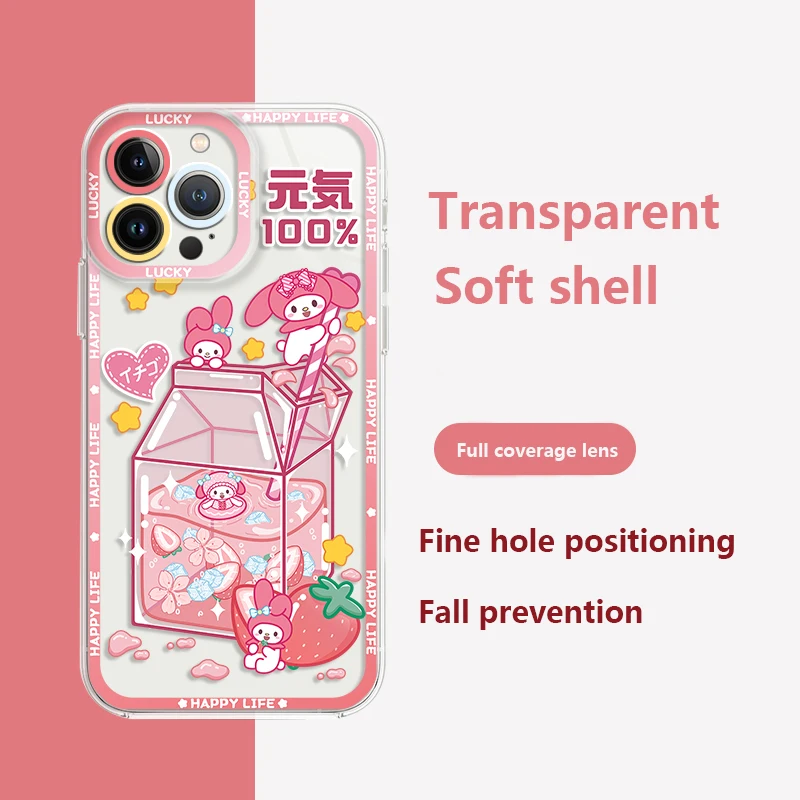 Cinnamoroll Mymelody Clear Case for Samsung Galaxy S23 S22 Ultra S21 S20 FE S10 Plus Note 20 10 9 A32 A52S A52 A72 Soft Cover