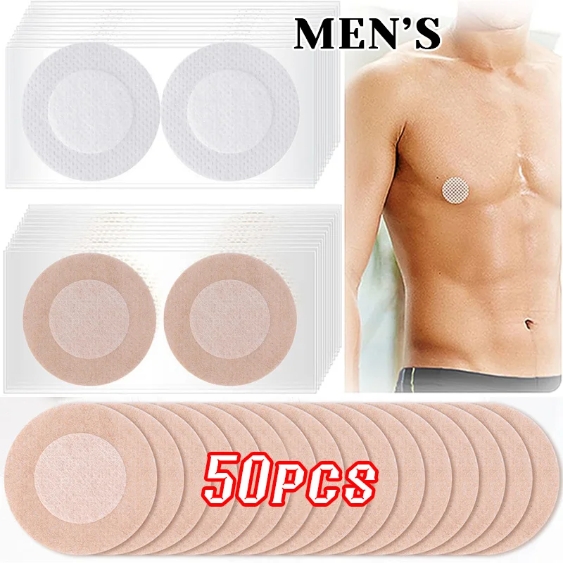 2-50PCS Men's Brethable Nipple Covers Disposable Adhesive Chest Pasties Invisible Shirts Tights Suit Anti-bulge Nipple Sticker