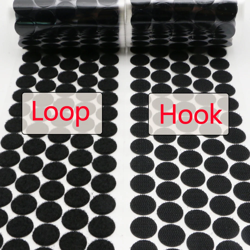 Self Adhesive Fastener Tape Dots 10/15/20/25/30mmSticker Dots Adhesive Tape White Black Round Hook Loop Boob Tape Strong Glue