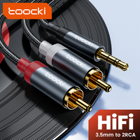Toocki RCA Cable 3.5mm Jack to 2 RCA AUX Audio Cable Splitter for Smartphone Amplifier Home Theater AUX Cable RCA