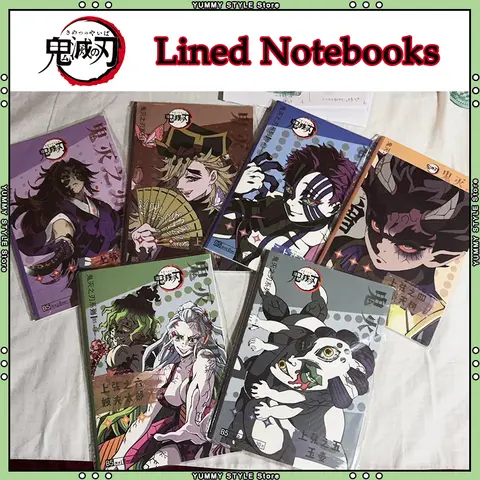 B5 Anime Notebooks Demon Slayer: Kimetsu No Yaiba Products Lined 30 Pages Writing Book Twelve Upper Moons Printed Journals