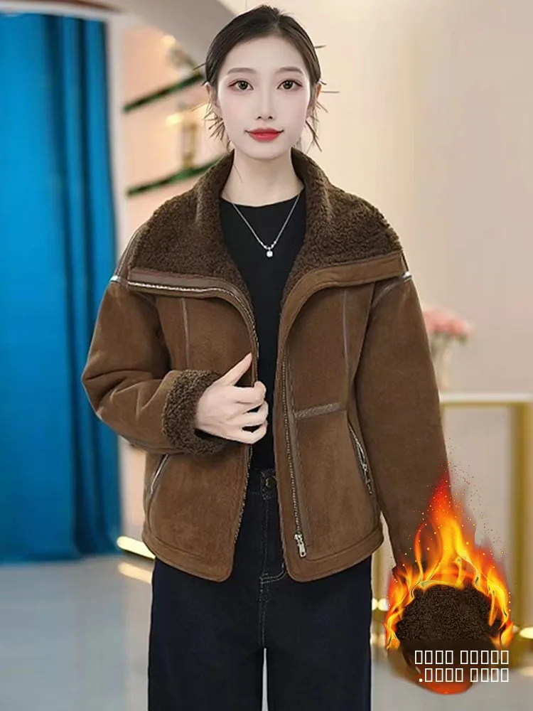 Manteau matelassé en coton doublé de fourrure pour femme, style simple, fermeture éclair, nouvelle collection automne-hiver 2026...