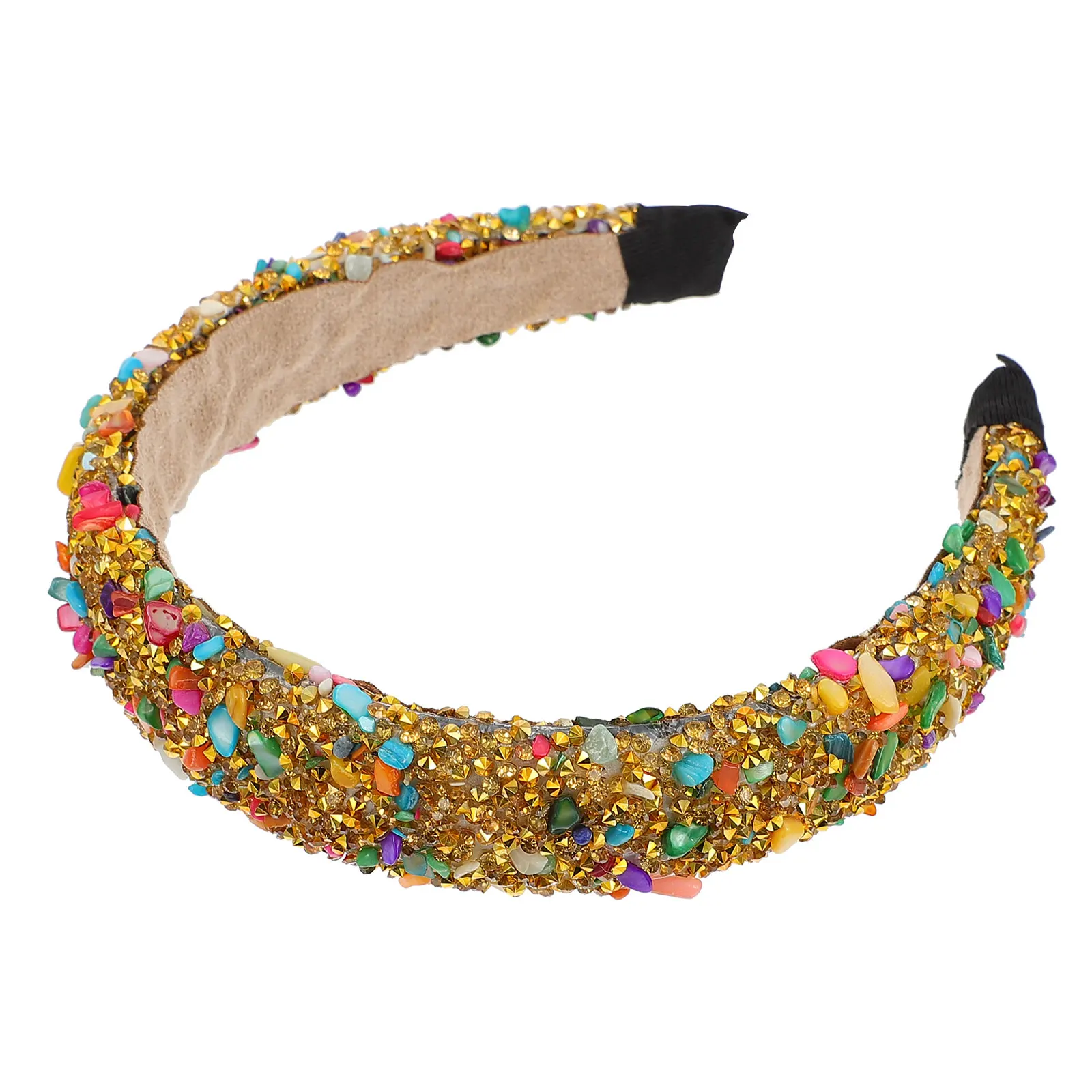 

Crystal Stone Rhinestone Hair Accessory Black Gold Natural Headdress Wedding Party Natural Crystal Stone Headdress Decor Styling