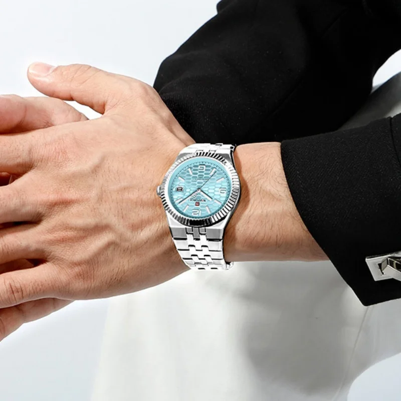 NAVIFORCE Men's Watch Quartz Date Display Waterproof Luminous Stainless Steel Strap Male Trendy Luxury Wristwatches Reloj Hombre