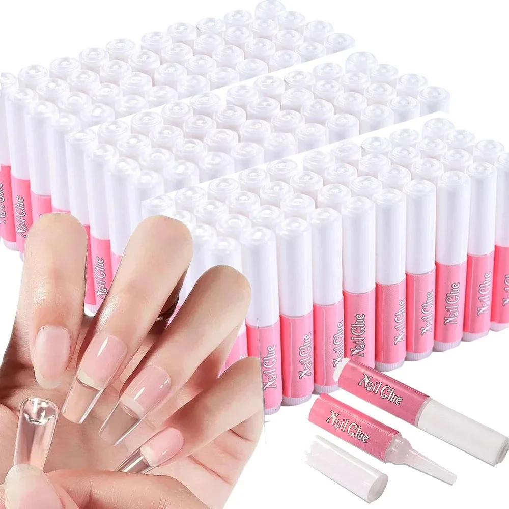 

100/50 шт. профессионального быстросохнущего клея для накладных ногтей, 2 г, клей для страз, мини-клей для маникюра, клей для искусственных ногтей