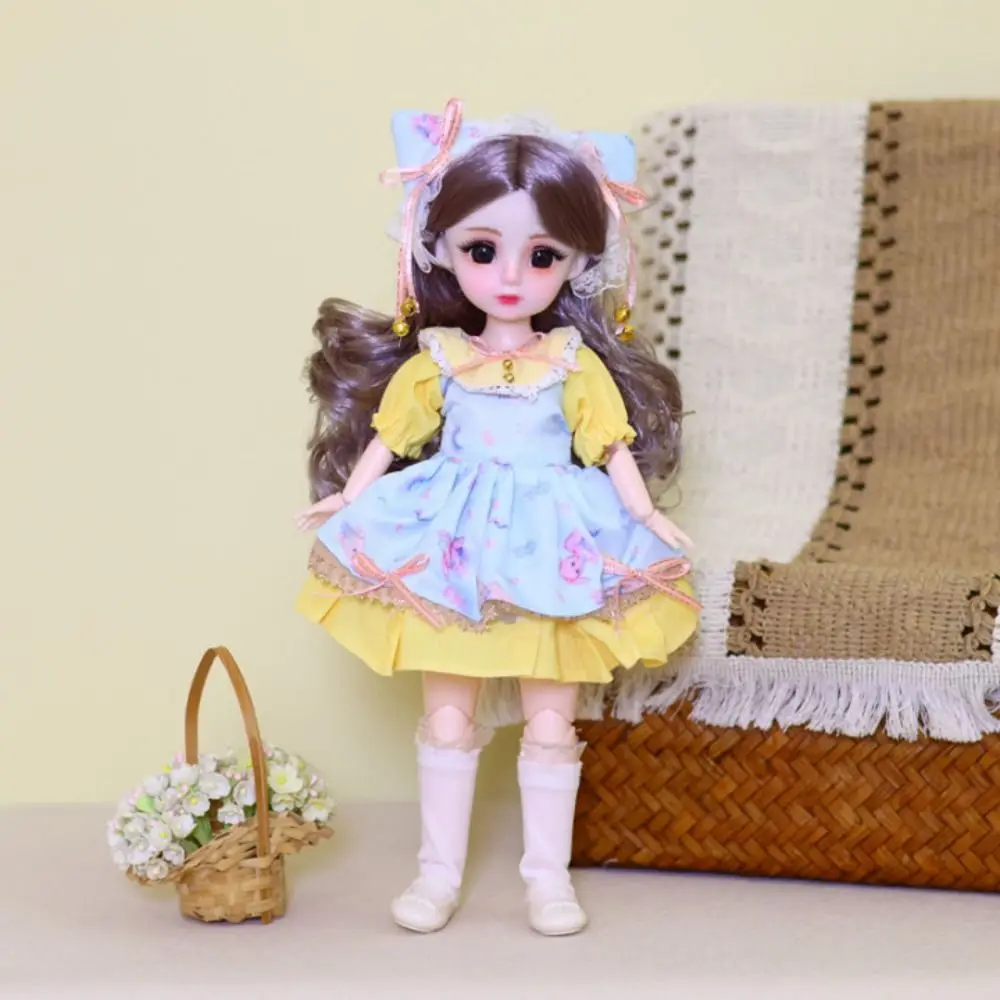 1/6 SD BJD 인형 옷, 긴 머리, 매력적인 눈, 공주 원피스 업 BJD 인형, 우아한 애니메이션, 30cm