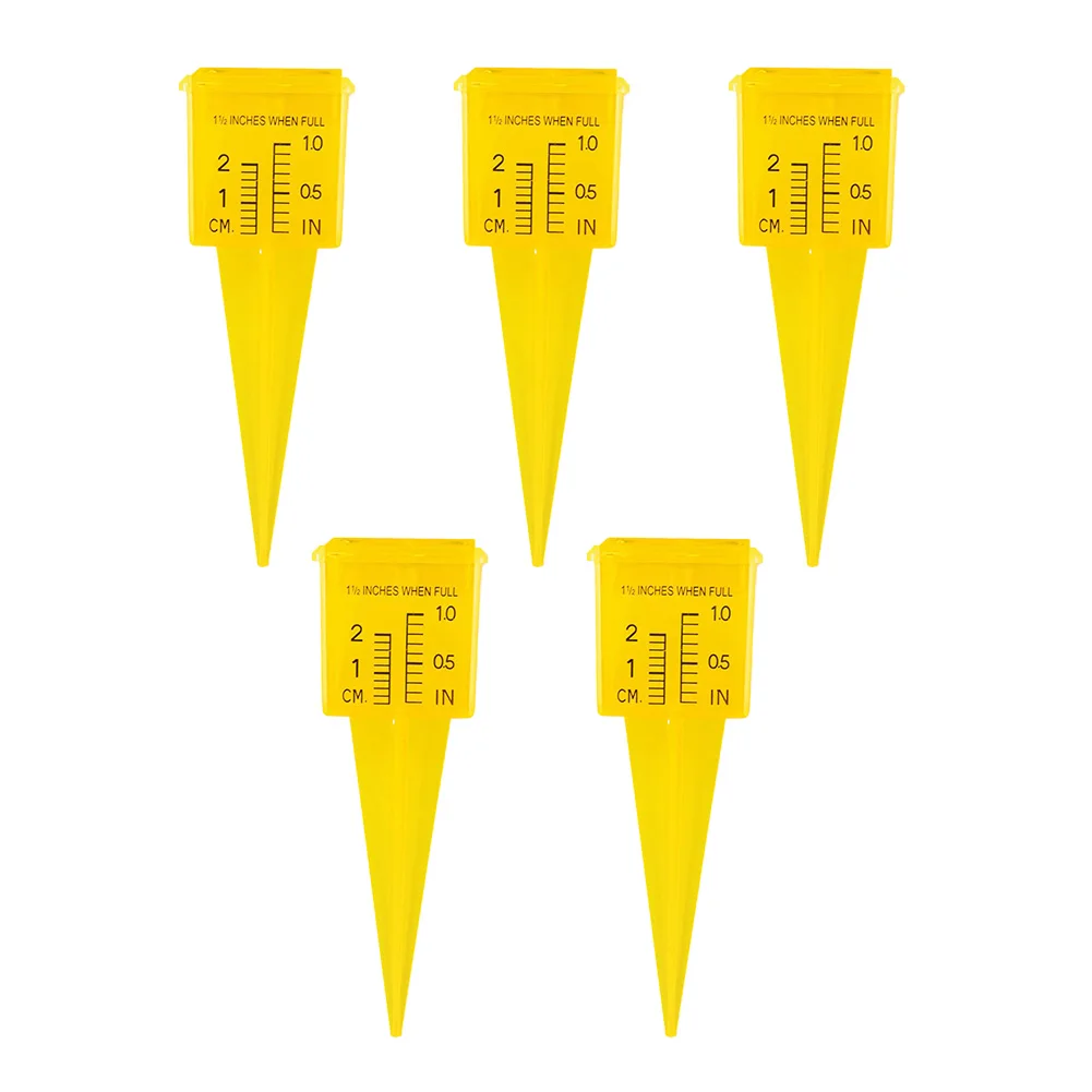 Yellow Plastic Outdoor Garden Lawn Rain Gauge Accurate Rainfall Measurement Tool For Patio Yard Watering Decor 5 Or 10 Pieces