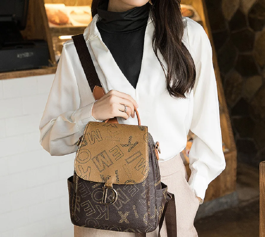 Hot Sale New Women Fashion Trend High Quality Pu Leather Backpack Casual Crossbody Bag School Bag Totes Travel Shoulder Bags