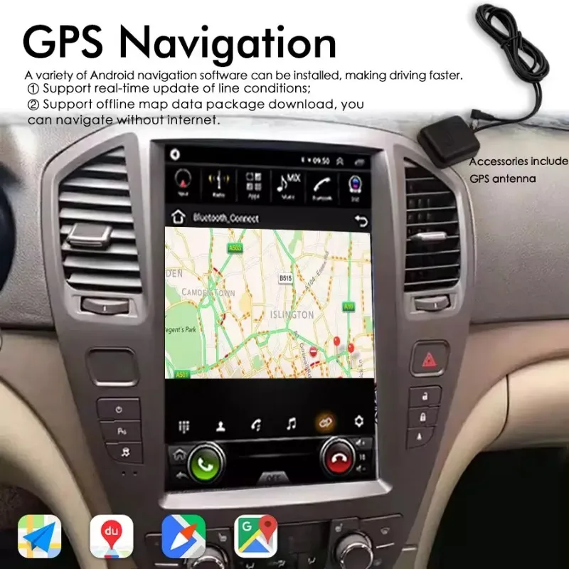 راديو السيارة لأوبل إنسيجنيا وبيوك ريجال 2008-2013 مشغل وسائط متعددة لاسلكي 2 DIN يعمل بنظام أندرويد 15 شاشة Carplay أوتوماتيكية تعمل باللمس 4G #6