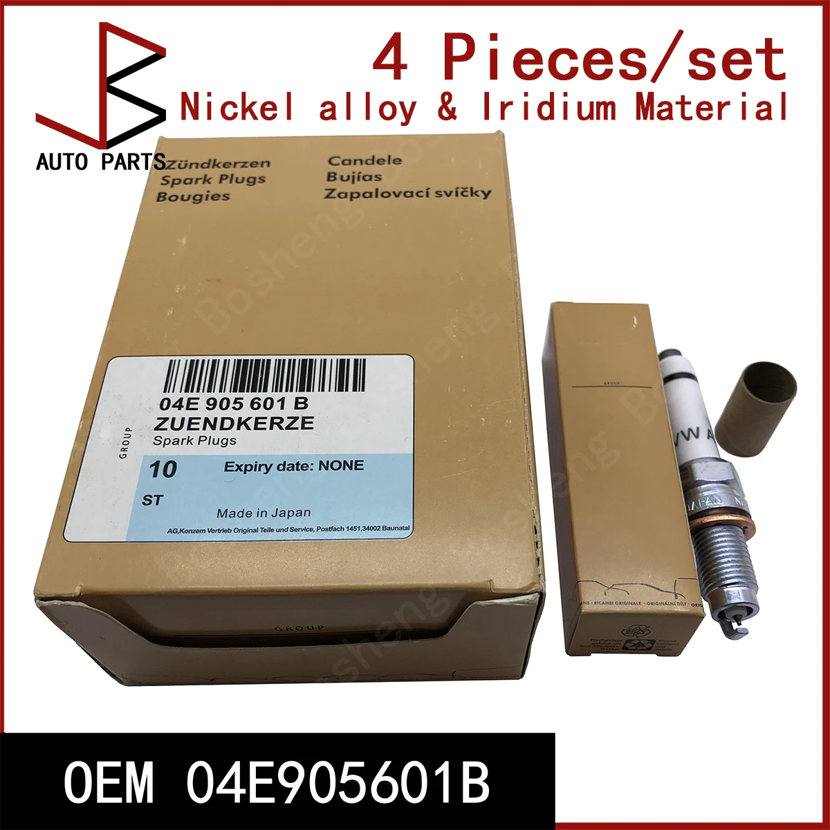 New 4 Pieces/Set Spark Plug OEM 04C905612C 04E905601B 04E905601C 04E905602A for AUDI A1 City Carver 2019-2022 A1 2010-2019