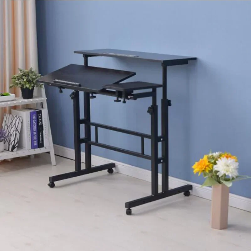 

Standing Computer Desk Laptop Table with Mouse Keyboard Shelf Tray Height Adjustable Study Table складной стол для ноутбука