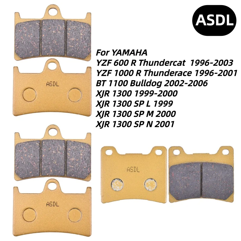 Motorcycle Front Rear Brake Pads For YAMAHA YZF600 1996-2003 YZF1000 BT1100 XJR1300 SP 1999-2001 YZF 600 1000 R BT 1100 XJR 1300