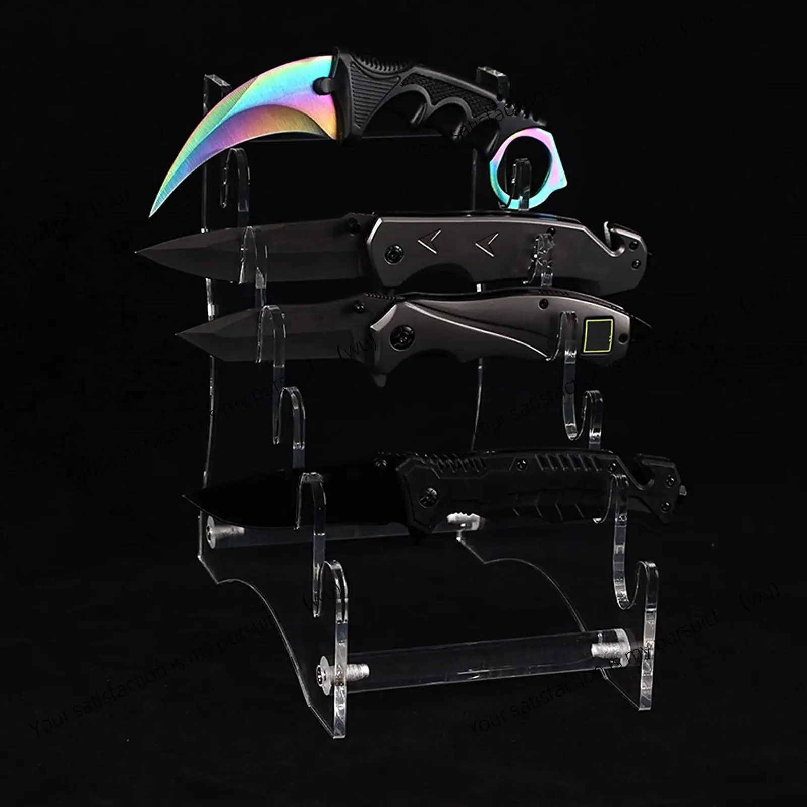 Acrylic Knife Holder Storage Rack Clear 21.3x13x22cm Bracket Shelf with 6 Layers for Retail Store Sturdy Multifunctional