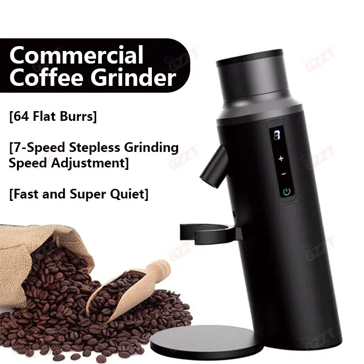 

multifunction 64mm Titanium coating Flat Burr Small Convenient Home Espresso Miller Hand Brew stepless 50G Hopper Coffee Grinder