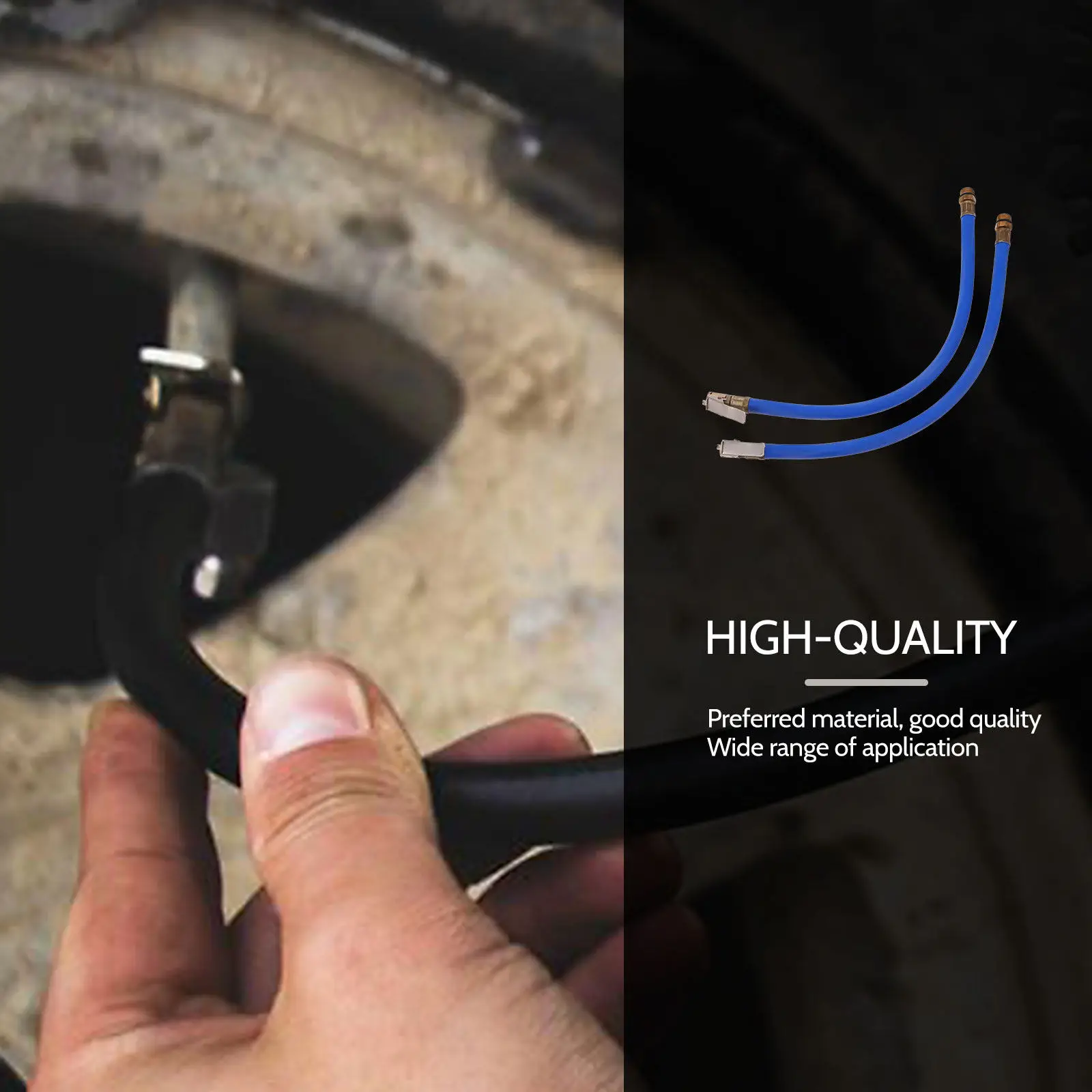 2Pcs Inflator Hose Adapter Flexible Air Pump Extension Compressor Tire Inflator Hose Chuck for Car Tire Pump Compressor