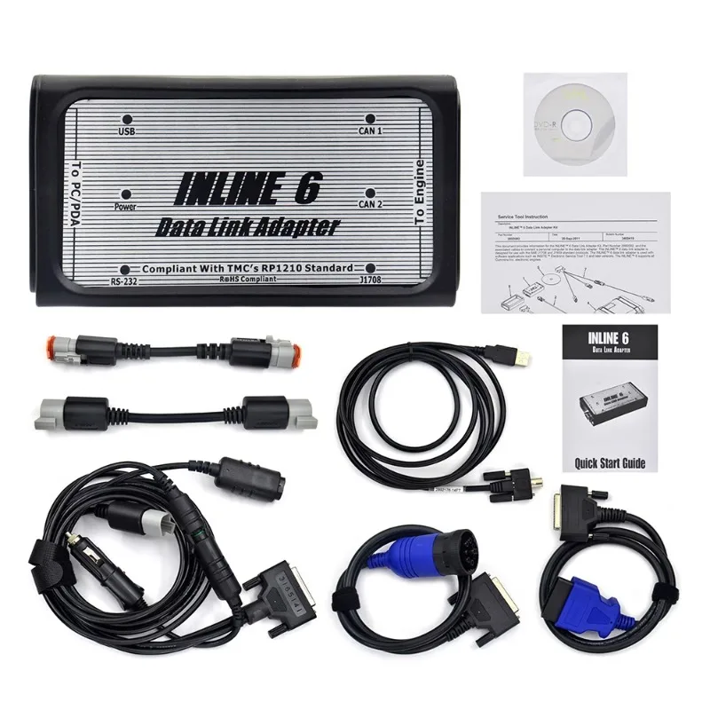 Best Cummins INLINE 6 data link For Heavy Duty Adapter Truck Diagnostic Tool obd2 cable For cummins insite soft v8.7 Diagnose