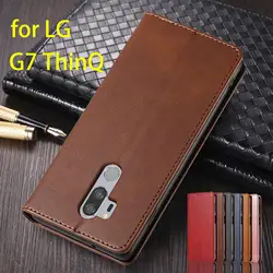 LG G7 ThinQ / LG G7 + 용 가죽 케이스, 플립 케이스, 카드홀더 홀스터, 마그네틱 어트랙션 커버, 지갑 케이스
