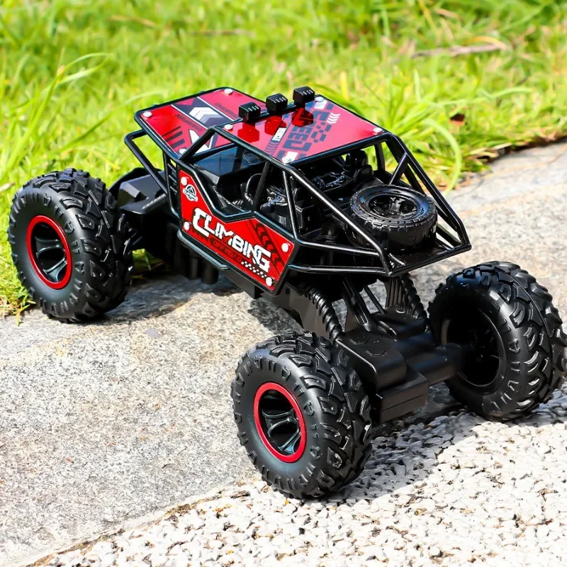 

New 2.4G Alloy Remote Control Car Off-road Climbing Car Charging Automatic Demonstration,Lights Rubber Tires Gift Box Kid's Toys