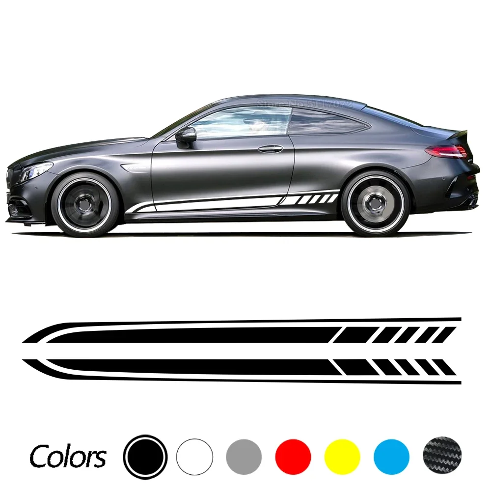 Car Stickers Side Skirt Door Decal for Mercedes Benz A B C E G S R X V CLA  CLk CLS SLK SLC EQC GLA GLC GLE GLS GLK VITO AMG GT