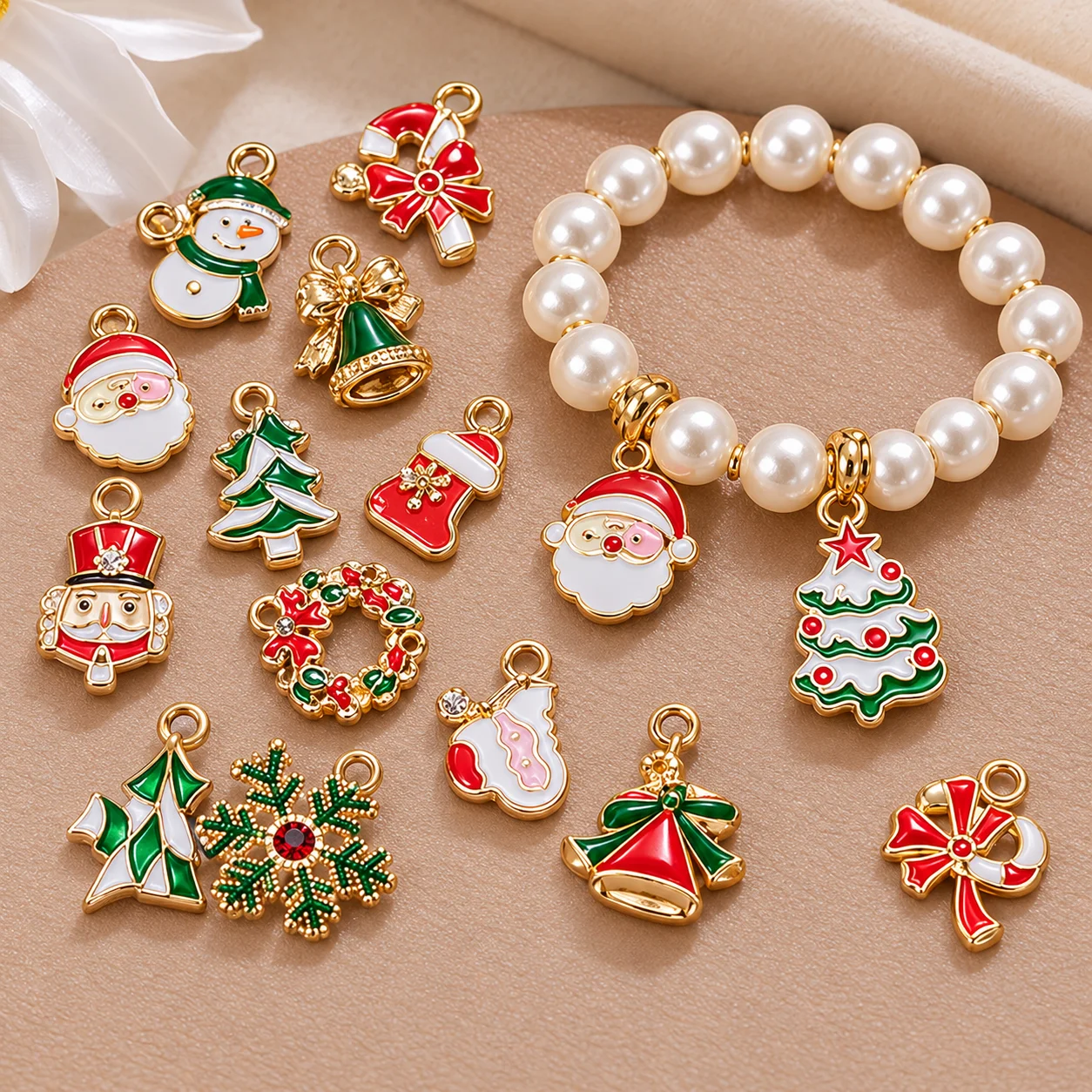 20pcs Metal Randomly Mix Christmas Charms Pendants Decoration For DIY Bracelets Necklaces Jewelry Making Supplies Accessories