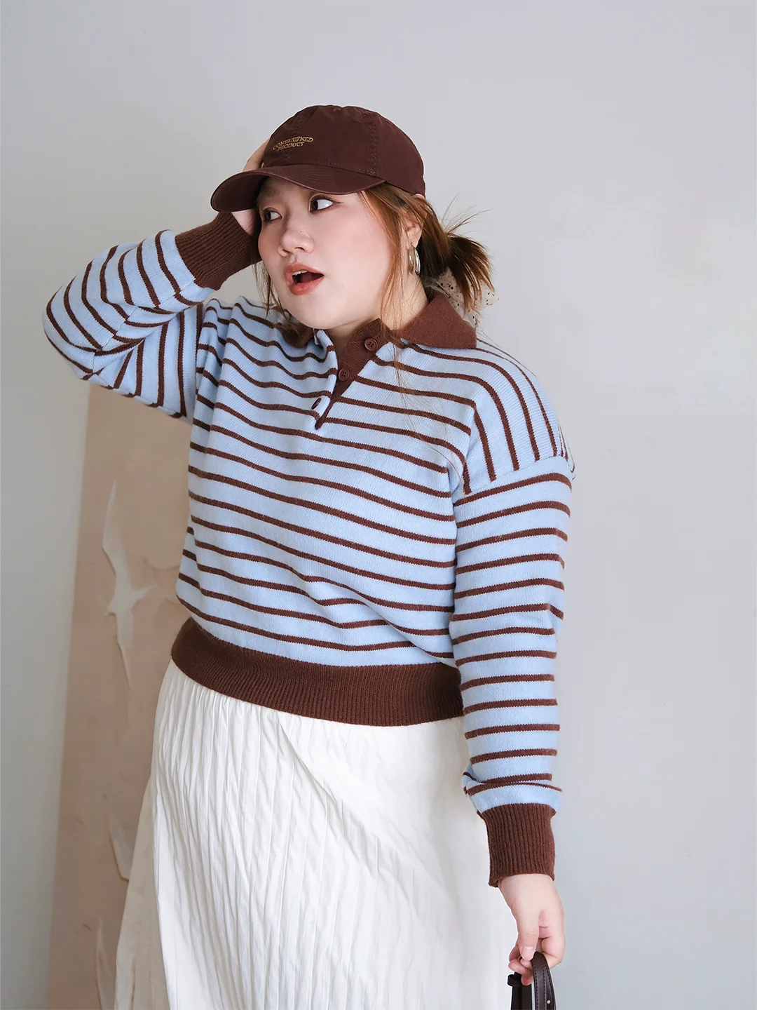 

Zooobaby020 Корейский простой полосатый вязаный топ с длинными рукавами для женщин, осенне-зимний, из полиэфирного волокна