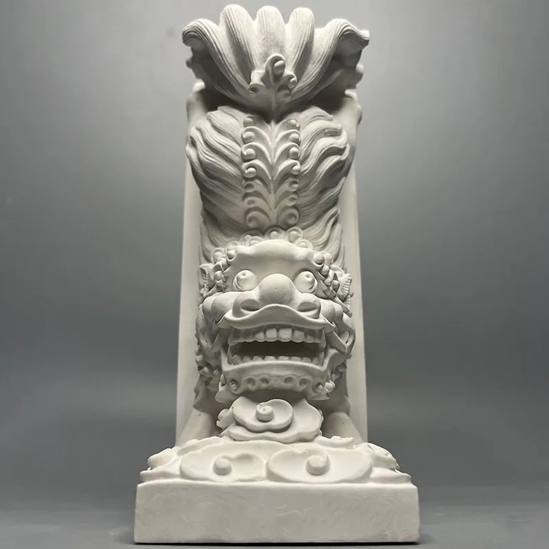 Chinese stone lion unicorn retro bookend office study book by desktop book storage home decoration ornament