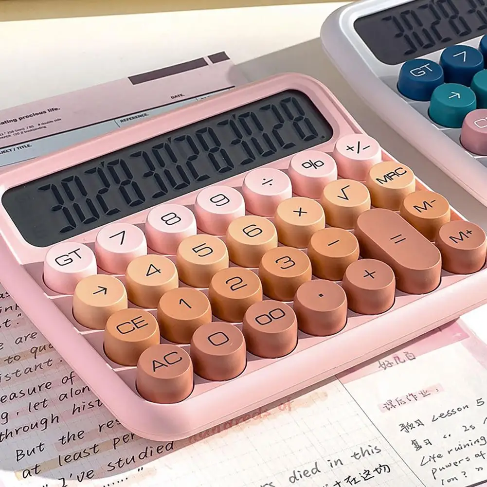 Sound Calculator Retro Design Mechanical Switch Calculator Fast Accurate Typing with Buttons Lcd Display Ideal for Efficient