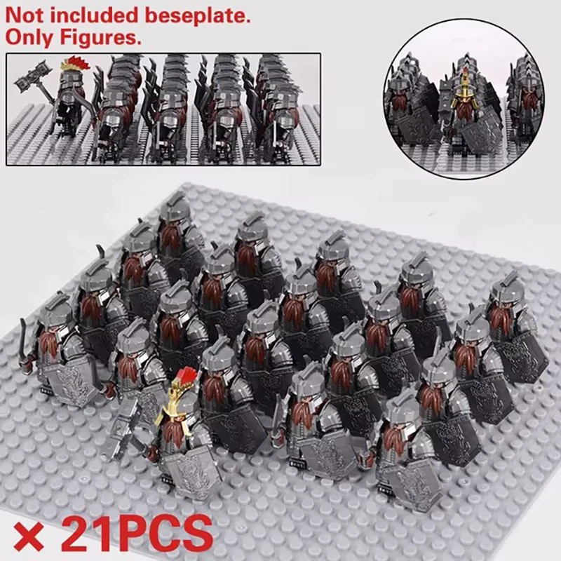 Mini Mittelalter Herr Ringe Mittelalterlichen Zwerg Wildschwein Ziege Wagen Armee Figuren Bausteine Ziegel Kinder Spielzeug Weihnachten Geschenk