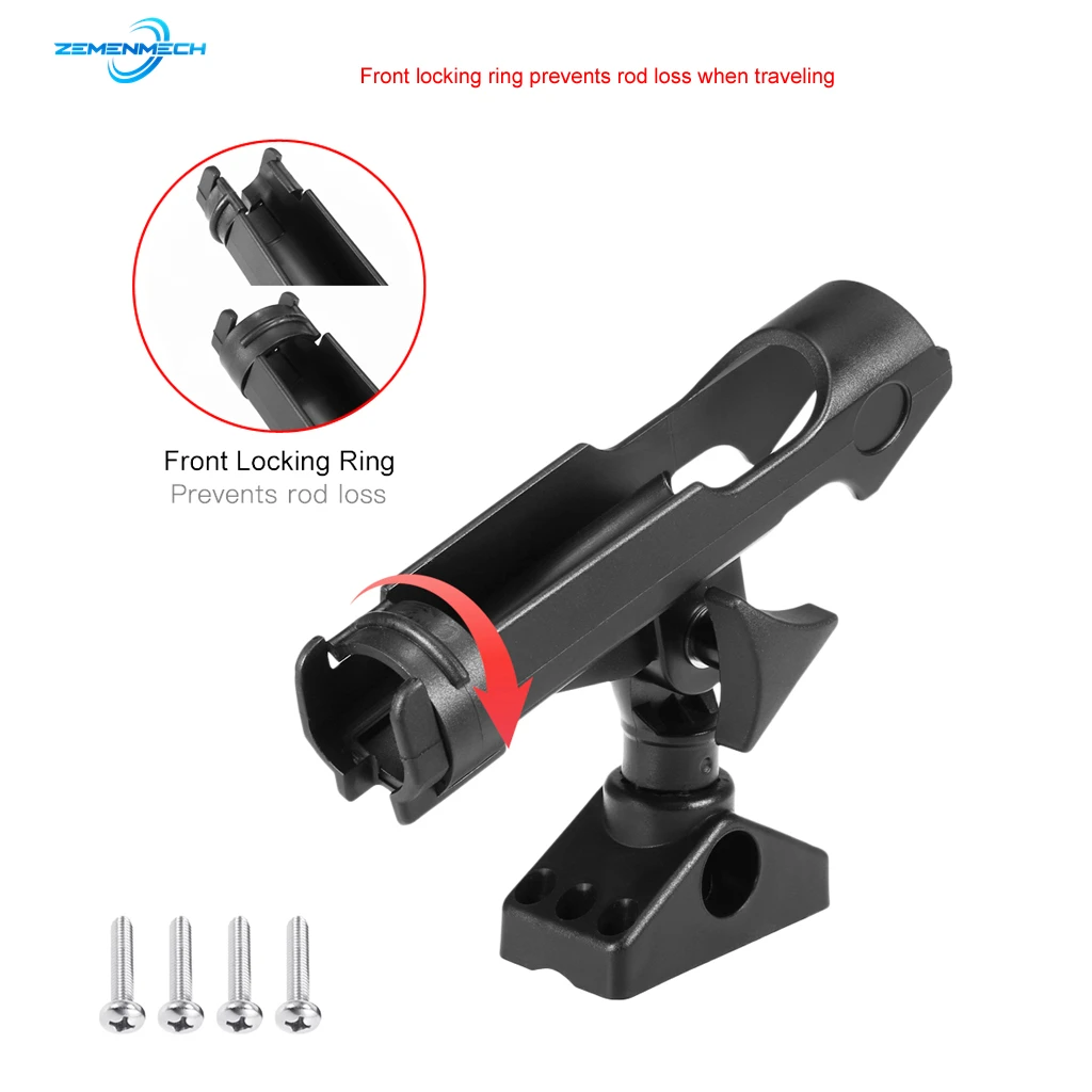 ABS Adjustable Boat Fishing Rod Rack Holder Device Pole Kayak Support Fixer Fix Pole Rotatable Mount Inflatable Boat Accessories