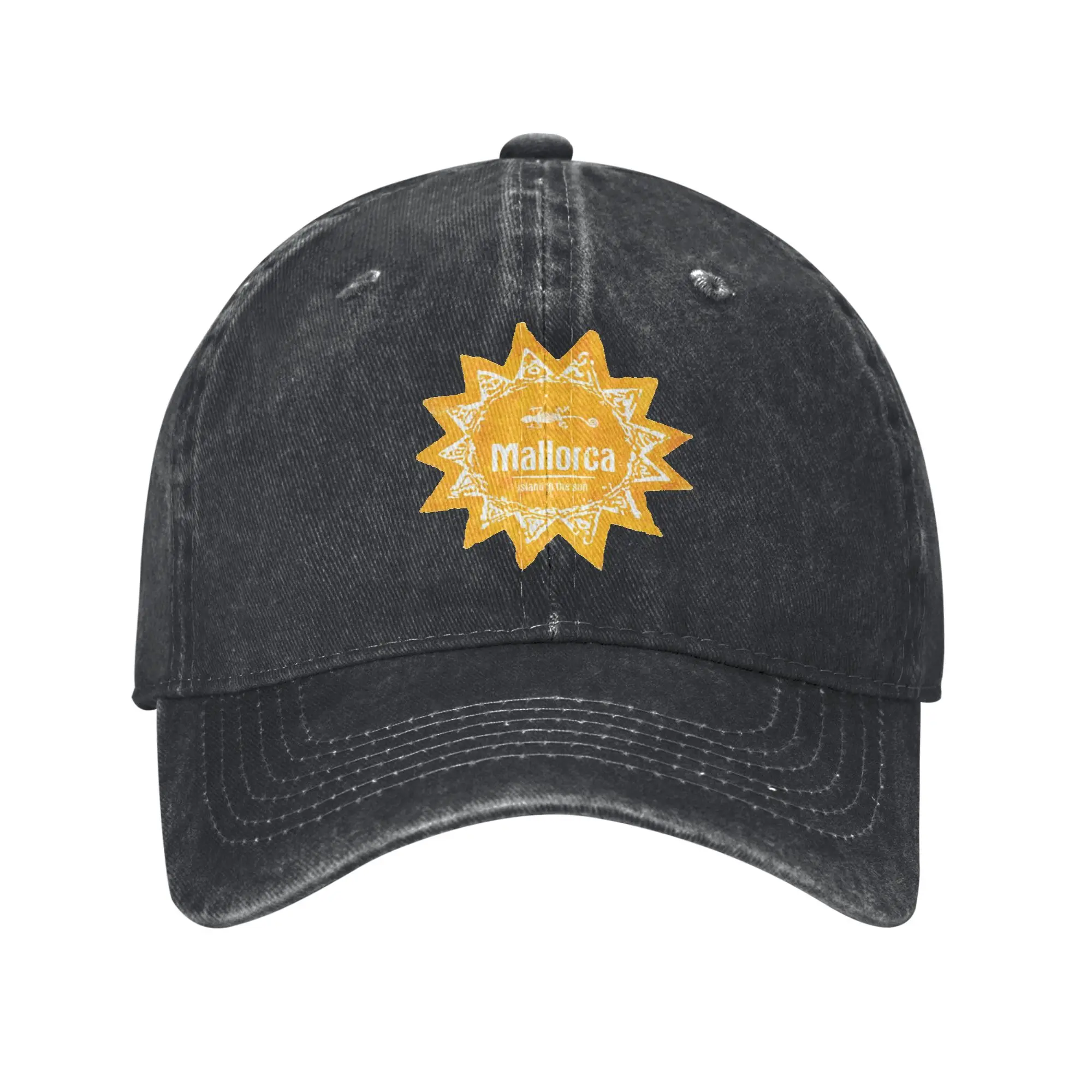 Mallorca island in the sun Personalized Retro Denim Washed Baseball Caps Female  Cowboy Sunscreen Hats Rock Womens Trucker Cap