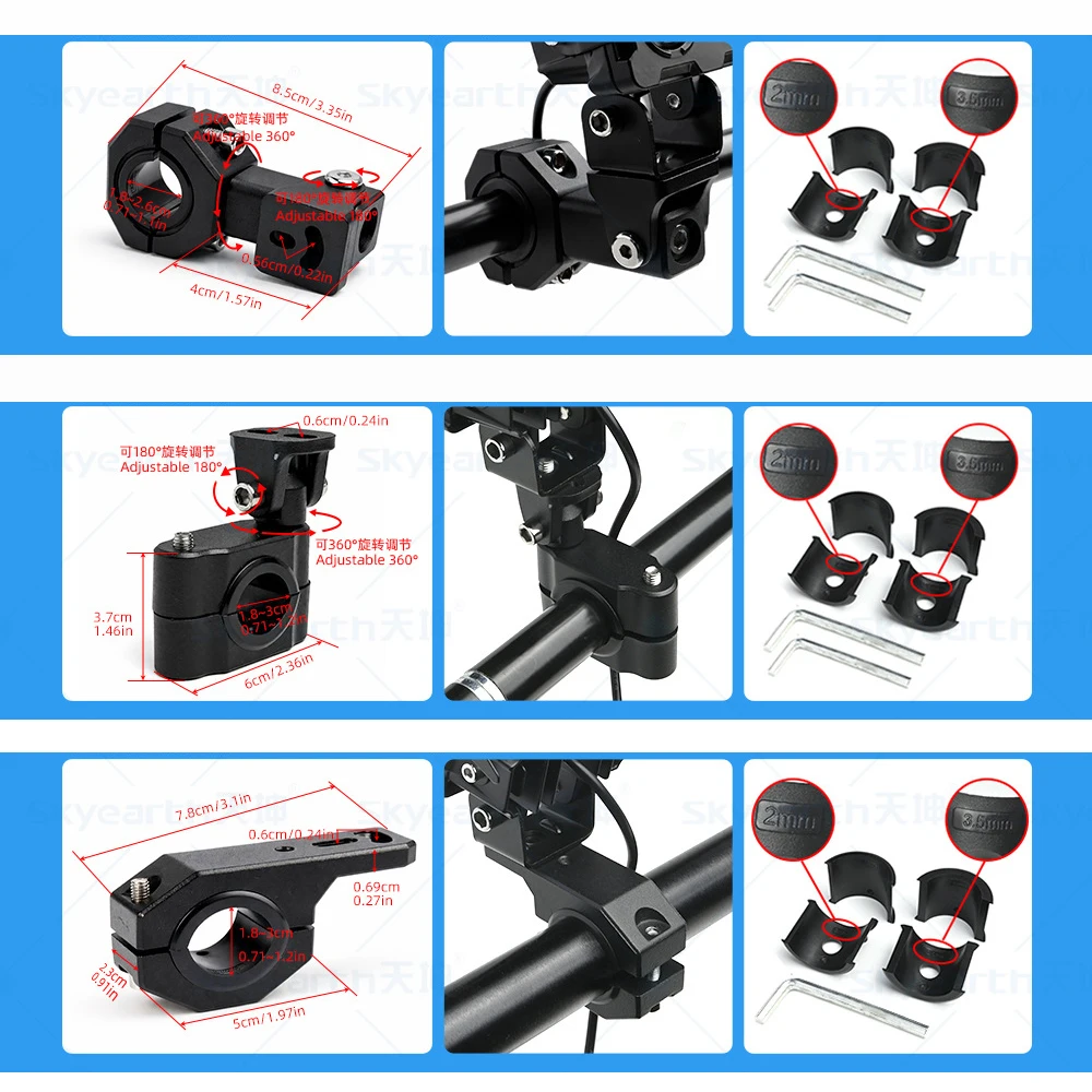2pcs Motorcycle Mounting Bracket Headlight Spotlight Mount Universal Motorcycle Fog Light Bracket Headlamp Holder Accesorios - view 6