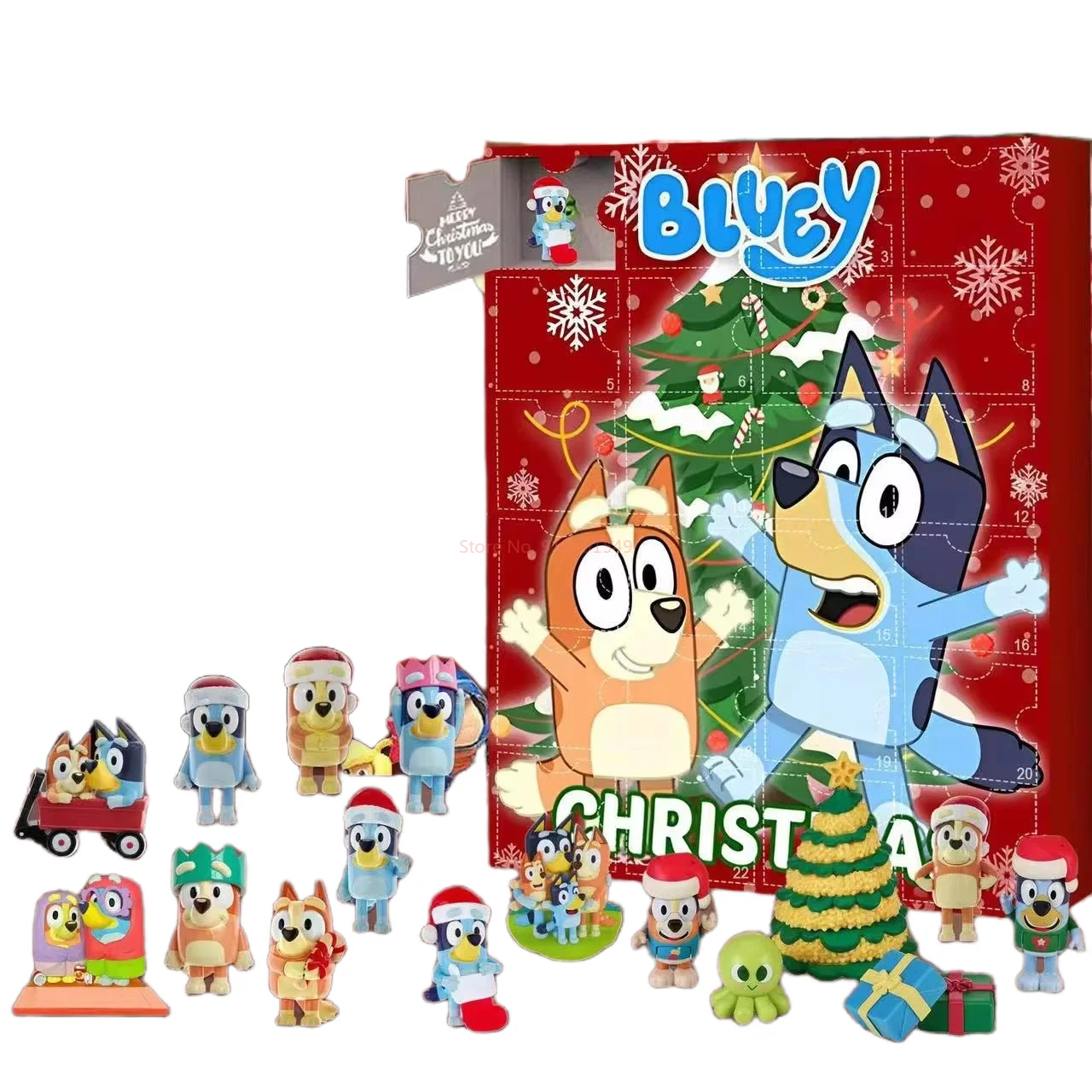 Anime Bluey Merry Christmas Advent Calendar Blind box Cartoon Cute Advent Figure Toys Children Christmas Countdown Xmas Gifts