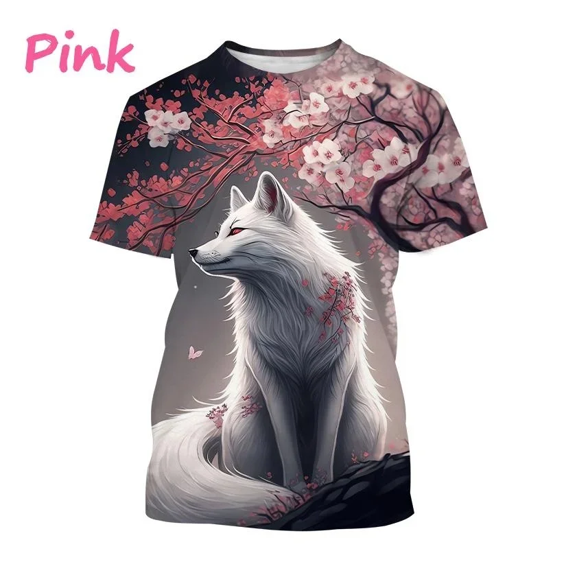 New Fashion Fox 3D Printed T-shirt Men\'s and Women\'s Summer Casual Short-sleeved Round Neck Animal Polar Fox Shirt Top