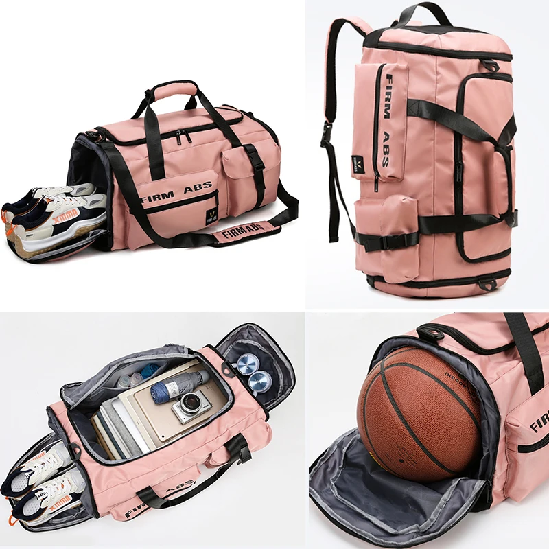 Large Capacity Travel Gym Duffle Bag Outdoor Sports Fitness Bag Men Women Basketball Backpack Cycling Bag with Shoes Compartment