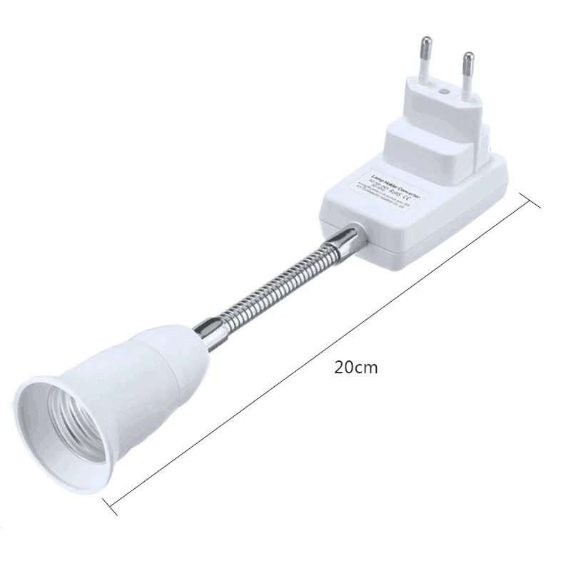 Fireproof Material 20cm 30cm EU / US Plug to E27 Lamp Bulbs Socket Holder Converters Flexible Extension Cord with On/Off Switch