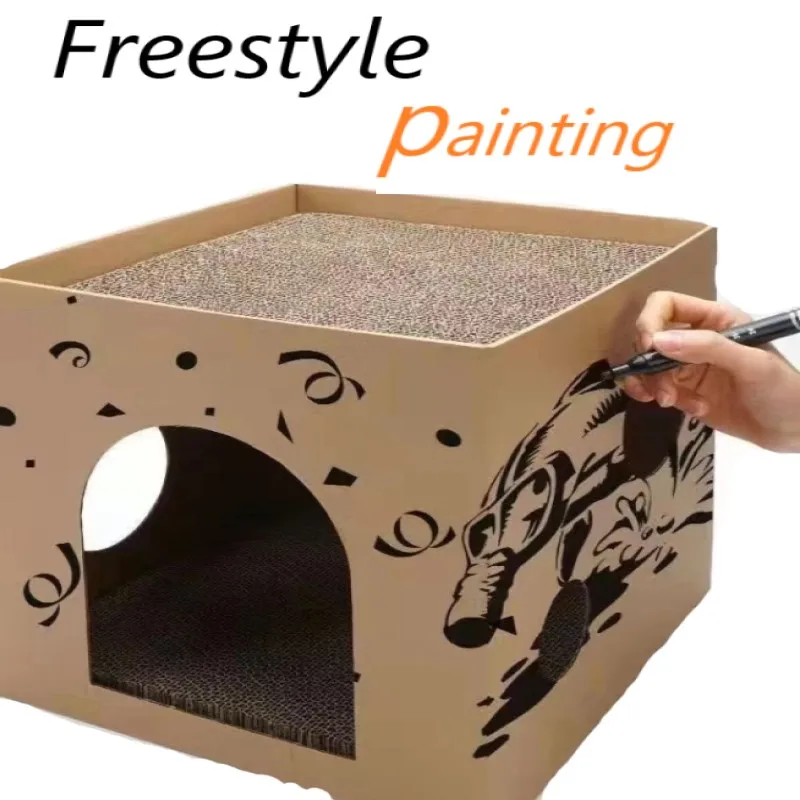 Cat Cardboard Box Cat House Cat Scraper Sharpening Claw Cardboard Kitten Play cat scratch board Cat Scratch Toy For Cats