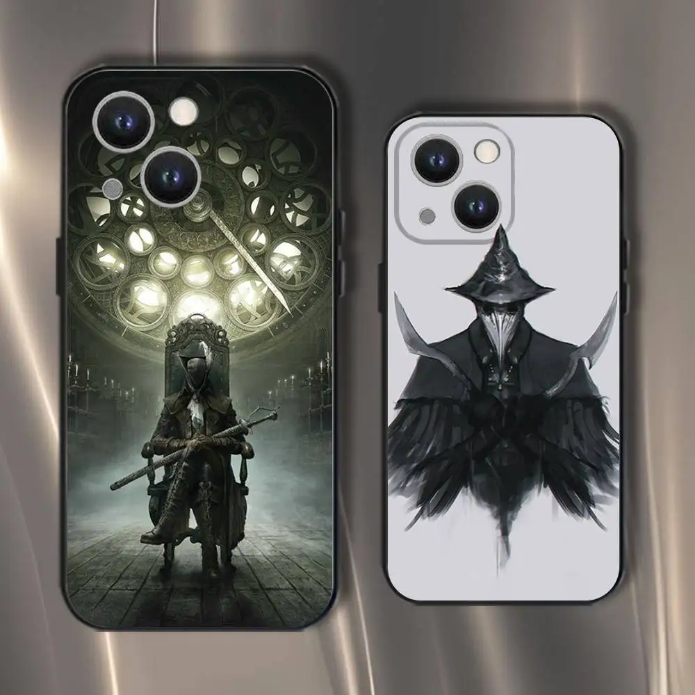

Game Bloodborne Phone Case For iPhone 16,15,14,13,12,11,Pro,XS,Max,XR,Plus,E,SE4,Mini Black Soft Cover