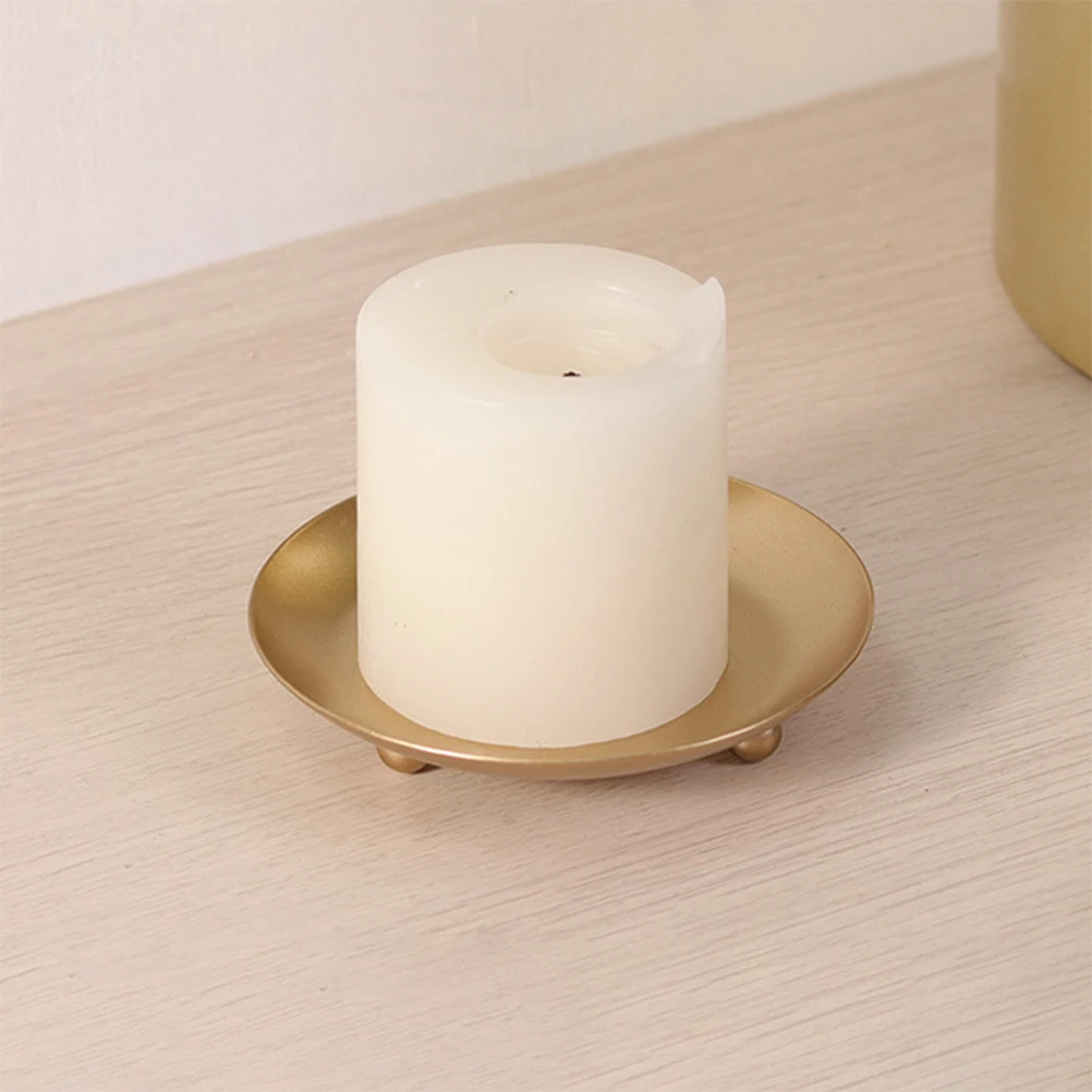 

Iron Holder Decorative Tray Household Pillar Dish For Home Bar Restaurant Wedding Decor Accessory