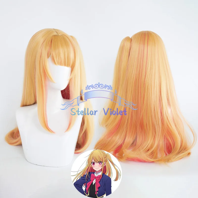 

Парик для косплея аниме Oshi No Ko Hoshino Ruby, оранжевый, длинный хвост 90 см, термостойкие синтетические волосы, парики для вечеринок в стиле аниме + шапочка для парика