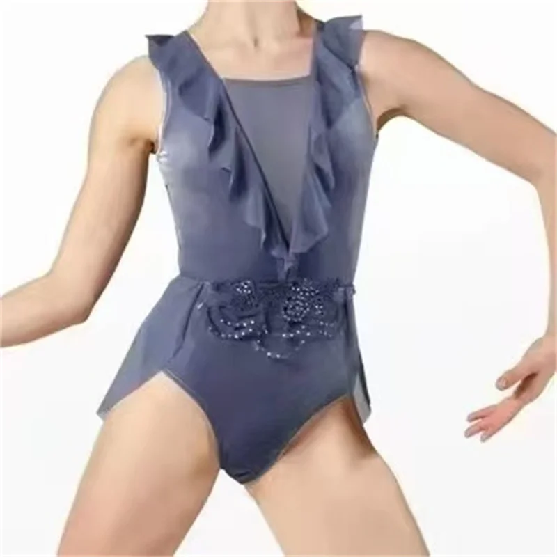 Trikot Pailletten Jazz Dance Kostüme Hip Hop Tanz Kostüme Mädchen Ballett Tutu Kleid Bühnenkostüme