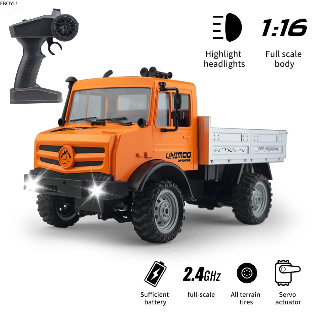 

EBOYU 1613 RC Truck Unimog 1:16 Full Proportional RWD 2.4G Off-Road RC Car with LED Light Rock Crawler Vehicles Models Kids Toys