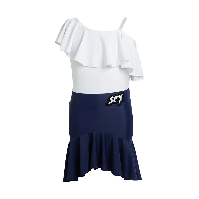 Novo verão crianças terno de dança latina terno prática para meninas