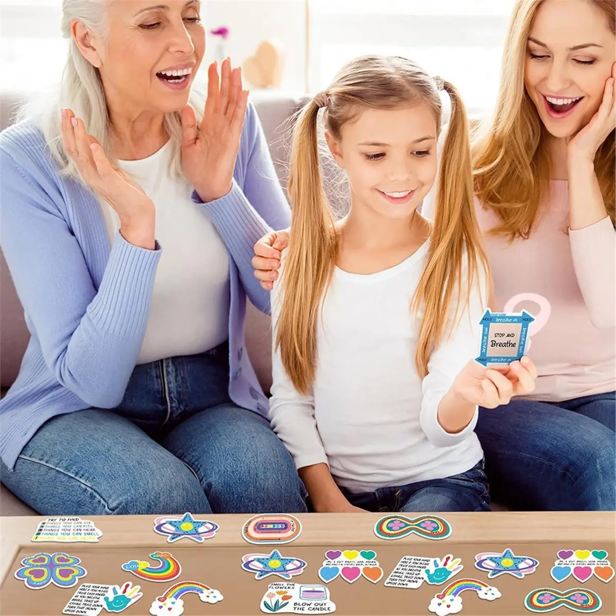 120 Pcs Anxiety Sensory Stickers for Stress Relief, Textured Tactile Fidgets for Mental Health, Autism & ADHD
