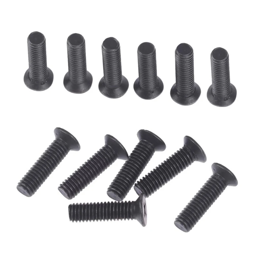 6Pcs Fixing Screw M5 20mm M6 22mm Left Hand Thread For 1/2''UNF 3/8''UNF Drill Chuck Shank Flat Countersunk Bolt Screws