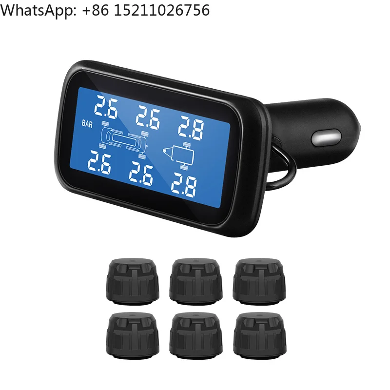 Factory Direct Selling Wireless Truck Universal 6 Wheel Tire Pressure Monitoring System Cigarette Lighter Style