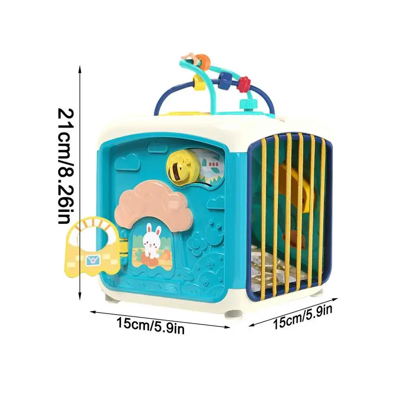 Cube d'Activités Polyédrique pour Enfant en Bas Âge, Centre Sensoriel STEM, Jouet Montessori, Motricité Fine