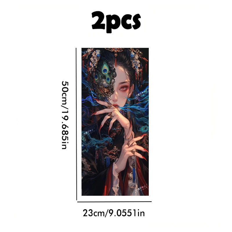 2pcs car center pillar protection stickers Phoenix Coronet Phantom Pattern scratch resistant film